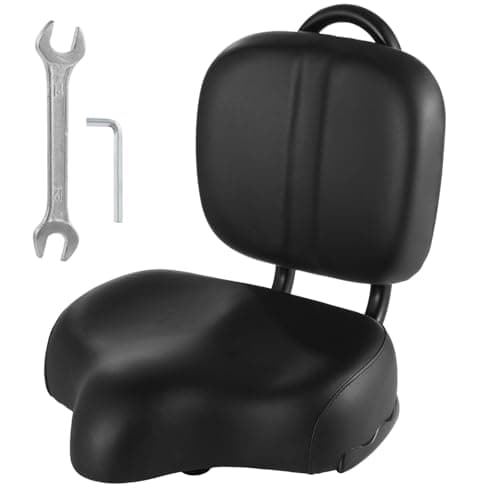 TIMCORR Extra Wide Bike Seat with Back Support