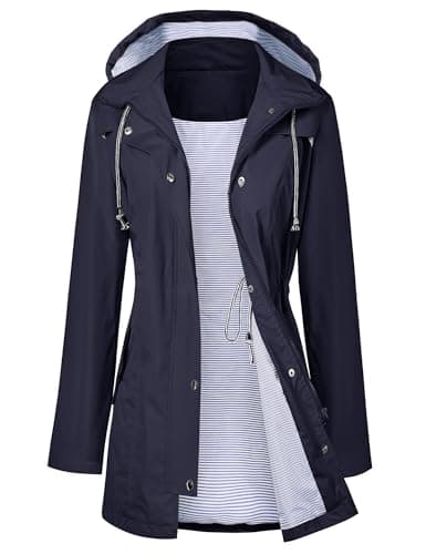LOMON Women's Softshell Trench Raincoat