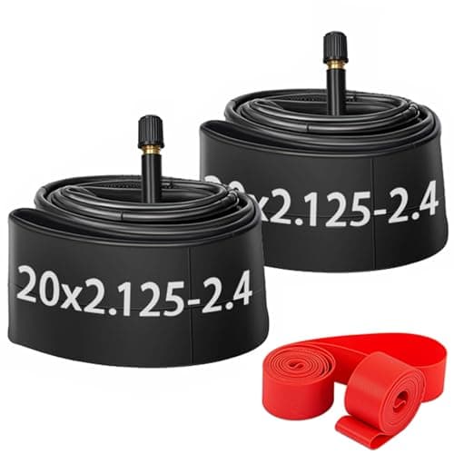 Loxan 20 x 2.125-2.40 (52/62-406) Inner Tubes with Rim Strips, 2 Pack