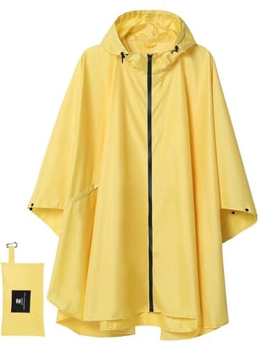 SaphiRose Hooded Zipper Poncho with Pockets