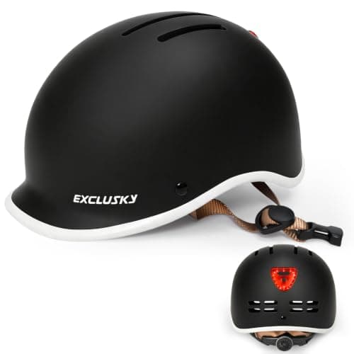 EXCLUSKY Retro Visor Helmet with Rear LED