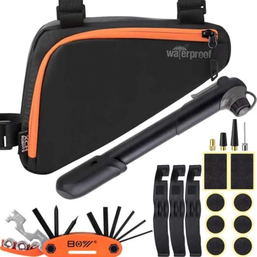 XCH Robots Bicycle Frame Repair Bag with Patches and Pump
