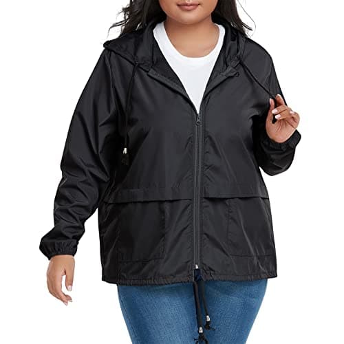American Trends Women's Plus Size Rain Jacket