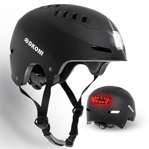 DKONI Helmet with Front and Rear LED Lights