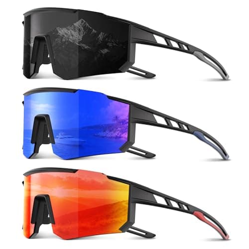 Foliful Polarized Sports Sunglasses (3 Pack, Strap)