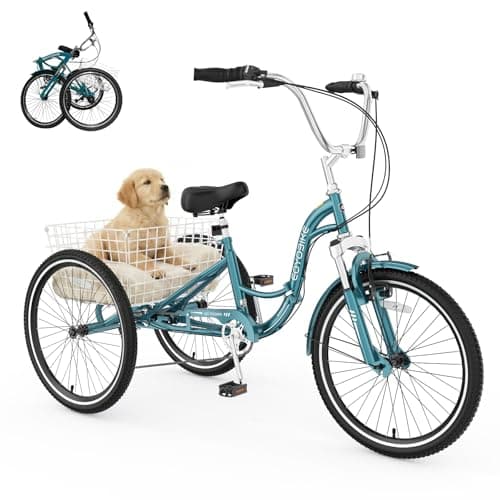 MOPHOTO Adult Folding Tricycle (7-speed, 20/24/26-inch)
