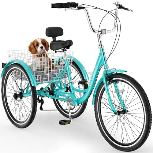 MOONCOOL 7-Speed Adult Tricycle with Backrest Seat