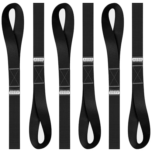 AUGO Soft Loop Tie Down Straps, 6 Pack
