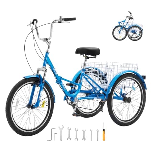 VEVOR 24-Inch Folding Adult Tricycle