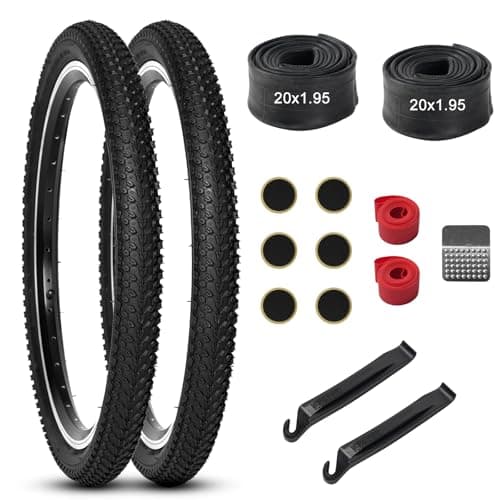 Lukasports 20 x 1.95 Mountain Bike Tires and Tubes Set, 2 Pcs