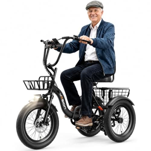 Jasion Folding Electric Trike with Mirror and Lock