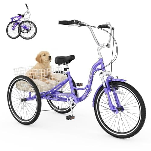 MOPHOTO Adult Folding Tricycle, 20/24/26 Inch