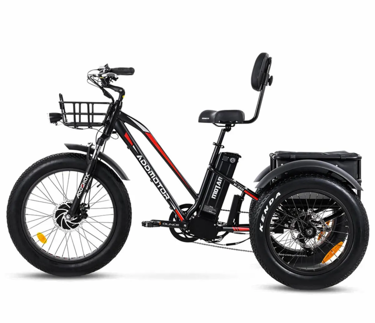 AddMotor Motan electric tricycle with fat tires and rear cargo box