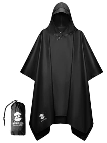 SaphiRose Hooded Rain Poncho (Black)