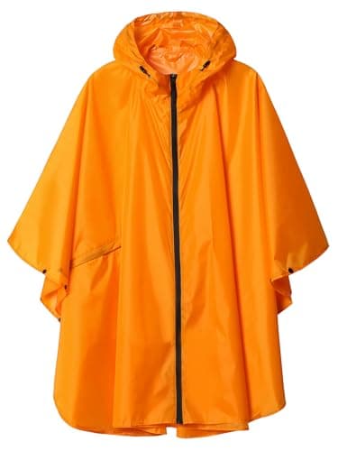 SaphiRose Zipper Rain Poncho with Pockets