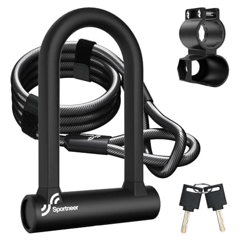 Sportneer U-Lock with 5 ft Cable