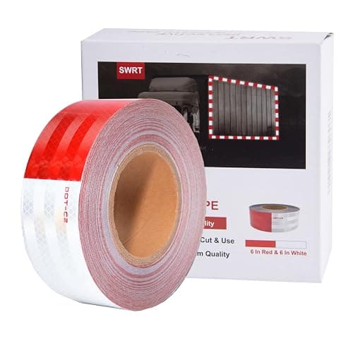 SWRT DOT-C2 Red and White Reflective Tape, 2 in x 30 ft