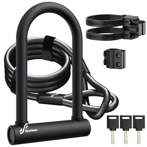 Sportneer 18mm U-Lock with 6 ft Cable