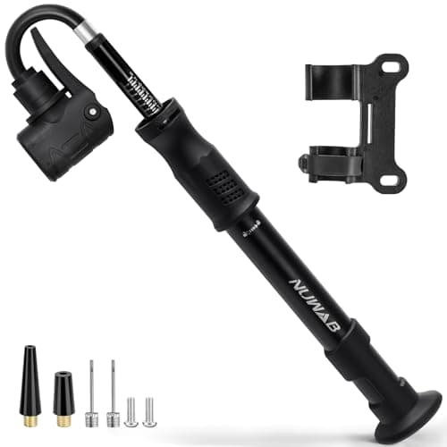 NUWAB 10 Inch Mini Bike Pump with Gauge