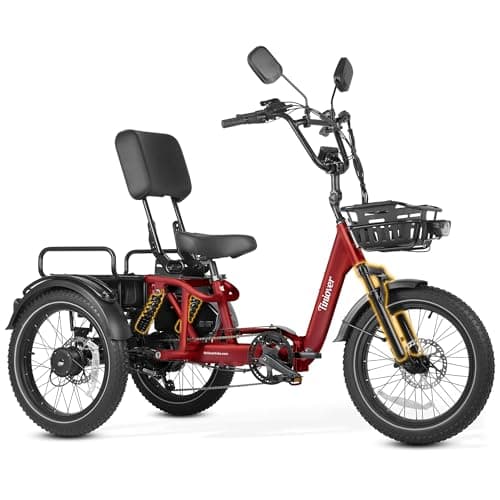 TINIOVER River Folding E-Trike (Red)