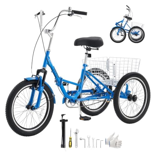 VEVOR Folding Adult Tricycle 20 Inch