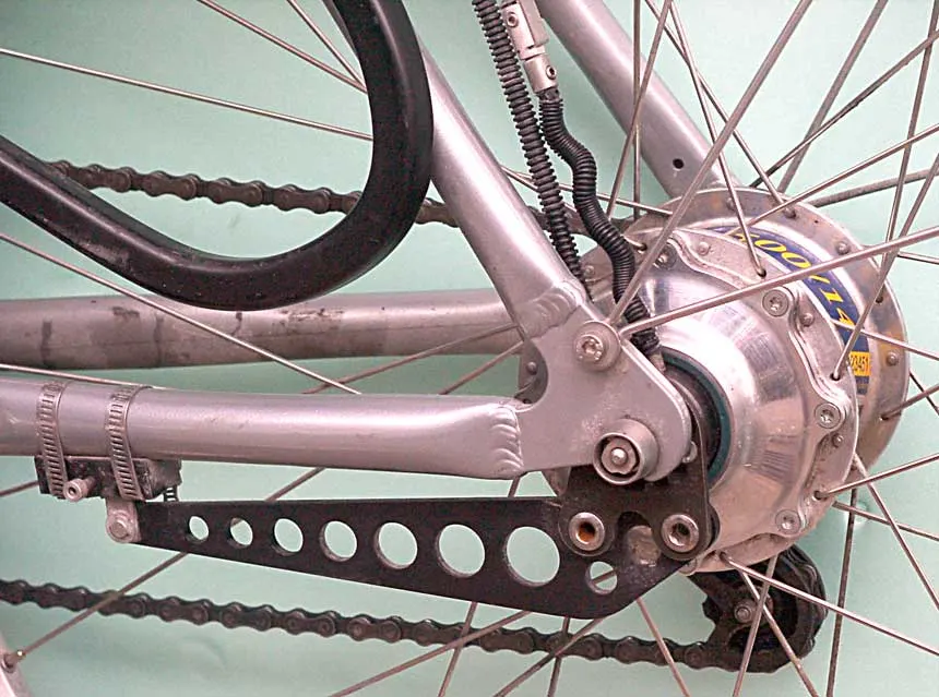 Rohloff internal gear hub installed on a conventional bicycle